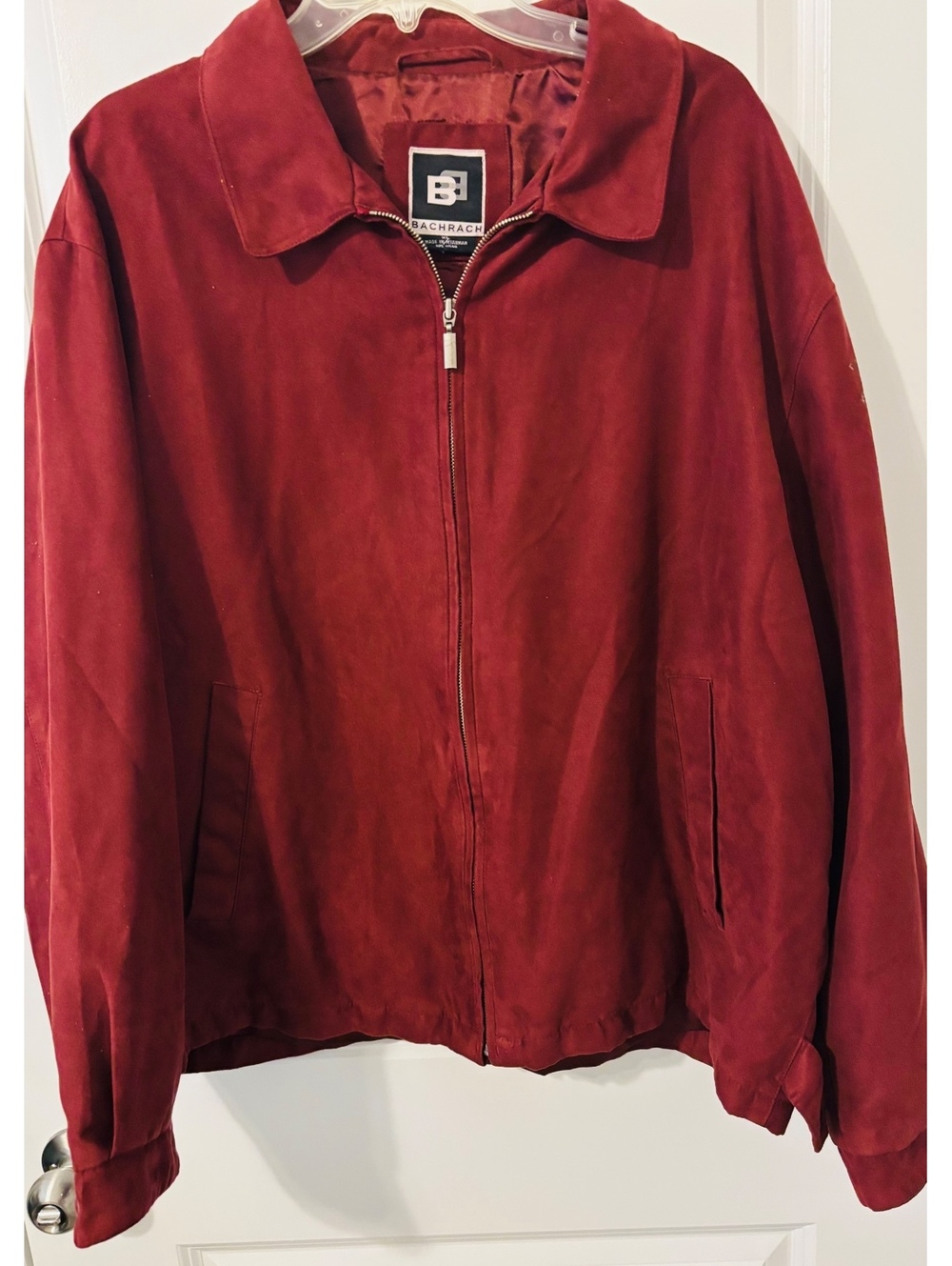 Men's Red Suede 1990’s Vintage Jacket by Bachrach